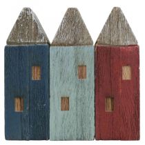 Deco Træhuse Shabby Chic Maritime Deco H14cm 3stk