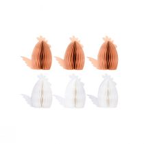 Artikel Pyntekylling honeycomb papir hvid orange 5,5×3,5×6cm 6 stk