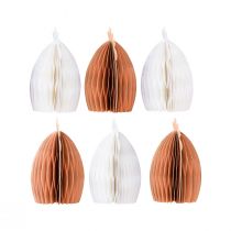 Artikel Pyntekylling honeycomb papir hvid orange 5,5×3,5×6cm 6 stk