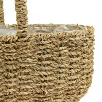 Dekorativ kurv med hank plantekurv blomsterkurv 23×31×37cm