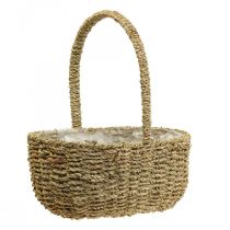Dekorativ kurv med hank plantekurv blomsterkurv 23×31×37cm