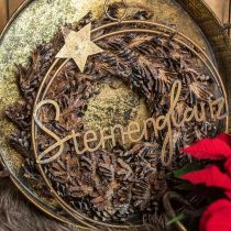 Dekorative kransekegler Julekrans brun, glitter Ø30cm