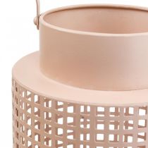 Artikel Dekorativ lanterne pink metal lanterne med håndtag Ø18cm H29cm