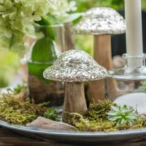 Deco champignon træ champignon med gyldent mosaikmønster H12cm