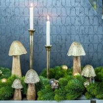 Dekorativt svamp metal træ gyldent, naturligt dekorativt display 13,5 cm
