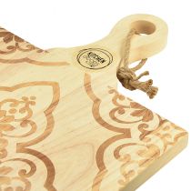 Artikel Dekorativt skærebræt rektangulært mangotræbakke 33×29cm