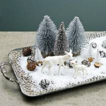 Dekorativ bakke med håndtag antik sølv 45cm x 25cm
