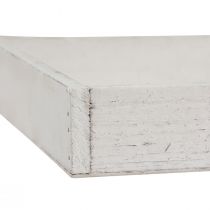 Artikel Dekorativ bakke firkantet træbakke hvid 20×20×3,5cm