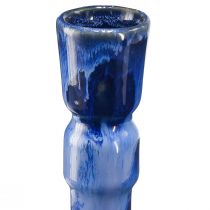 Artikel Dekorationsvase keramik blågrøn brun Ø8cm H18,5cm 3stk