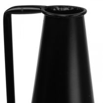 Dekorativ vase metal sort dekorativ kande konisk 15x14,5x38cm