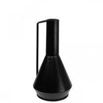 Dekorativ vase metal sort hank dekorativ kande 14cm H28,5cm