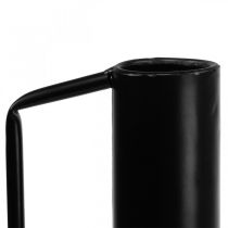 Dekorativ vase metal sort hank dekorativ kande 14cm H28,5cm