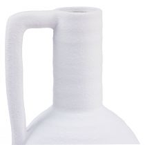 Artikel Dekorativ vase hvid blomstervase med hank keramik H26cm