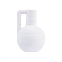Artikel Dekorativ vase hvid mini blomstervase med hank H15cm