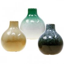 Dekorative vaser, keramiske vaser sæt kugleformet H10,5cm Ø9cm 3 stk.