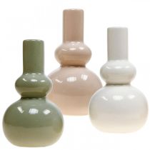 Dekorative vaser, keramik vasesæt kugleformet H16,5cm Ø9,5cm 3 stk.