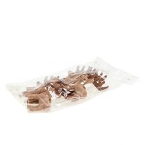 Artikel Deco hjort mini brun flokket 11cm 6 stk