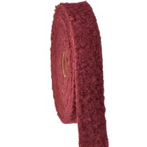 Artikel Dekorativt bånd Bordeaux uldlook bredt stofbånd 40mm 8m