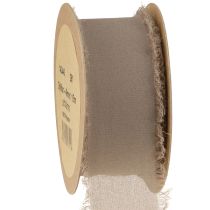 Artikel Dekorativt bånd brunt chiffonbånd mudderbrunt 40mm 15m