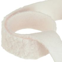 Artikel Dekorativt bånd cremefarvet bredt bånd uldlook stofbånd 40mm 8m