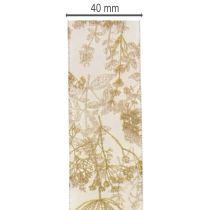 Artikel Gavebånd med plantemotiver, dekorativt dildbånd, 40 mm bredt, 20 m langt