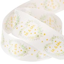 Artikel Dekorativt bånd bryllup satinbånd hvidt “Hr. &amp; Fru.” 40mm 15m