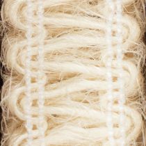 Artikel Dekorativt jutebånd, naturligt gavebånd, cremehvid, 15 mm x 15 m