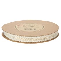 Artikel Dekorativt jutebånd, naturligt gavebånd, cremehvid, 15 mm x 15 m