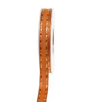 Dekorativt bånd orange med trådkant 15mm 15m