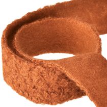 Artikel Dekorativt bånd rødbrunt bredt stofbånd uldlook 40mm 8m