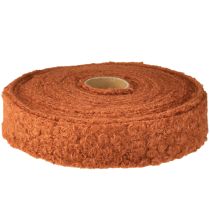 Artikel Dekorativt bånd rødbrunt bredt stofbånd uldlook 40mm 8m