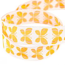 Artikel Pyntebånd sommerfugle orange trådkant 25mm 18m