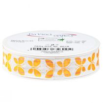 Artikel Pyntebånd sommerfugle orange trådkant 25mm 18m
