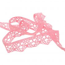 Artikel Dekorativt bånd kniplinger 22mm 20m lyserød