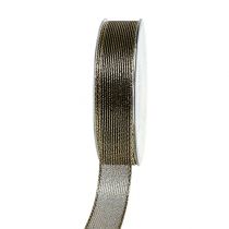 Artikel Dekorativt bånd med lurex striber sort 25mm 20m