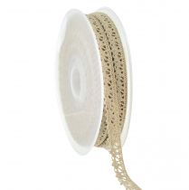 Artikel Dekorativt bånd smykker bånd hæklet blonde beige grå B12mm L20m
