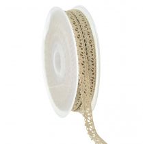 Artikel Dekorativt smykkebånd hæklet blondebånd beige B12mm L20m