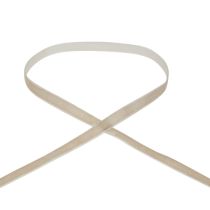Dekorativt bånd fløjl bånd gavebånd fløjl beige 10mm 20m