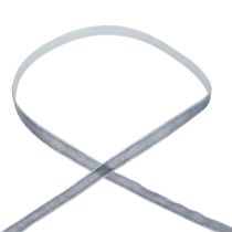 Dekorativt bånd fløjl bånd gavebånd fløjl grå 10mm 20m