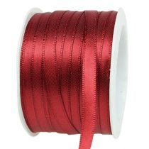 Artikel Satinbånd gavebånd Bordeaux dobbelt satin 6mm 50m