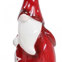 Artikel Julemandsfigur Nicholas rød, hvid keramik H13,5cm 2stk