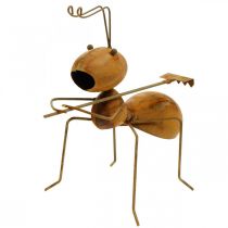 Artikel Dekorativ figur myre metal med rive havedekoration rust 21,5cm