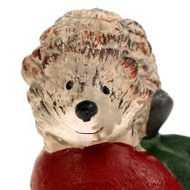Dekorativ figur pindsvin på æble 7,5 cm keramik