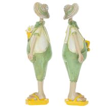 Artikel Dekorative havemandsfigurer, borddekoration, sommer, grøn/gul, 16,5 x 5,5 cm, 2 stk.