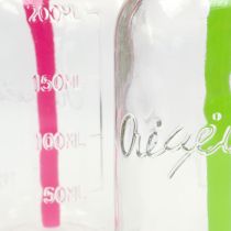 Dekorative flasker med låg og halm H14.5cm