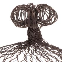 Artikel Dekorativ metalklokke, klatrehjælp, trådhætte, brun, rustfinish, H50/41cm Ø30/25cm, sæt med 2