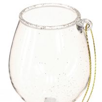 Artikel Dekorative ophængsglas klar med guld 9cm 2stk