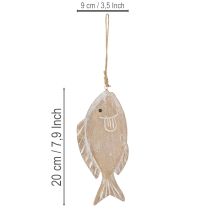 Artikel Dekorativ fiskeophæng i træ, 21 cm, 2 stk.