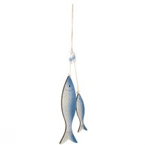 Artikel Dekorativ bøjle fisk blå hvid skæl 11,5/20 cm sæt af 2