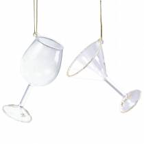 Deco bøjle briller klar med guld 9cm 2stk